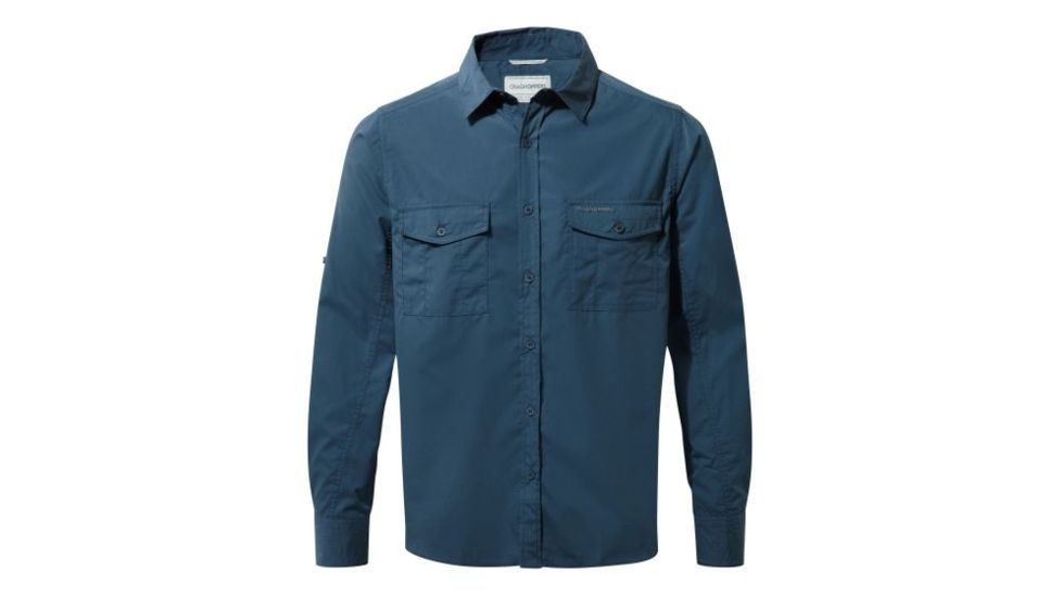 Craghoppers Kiwi Long Sleeve Shirt, Faded Indigo, S, CMS338-1VE50