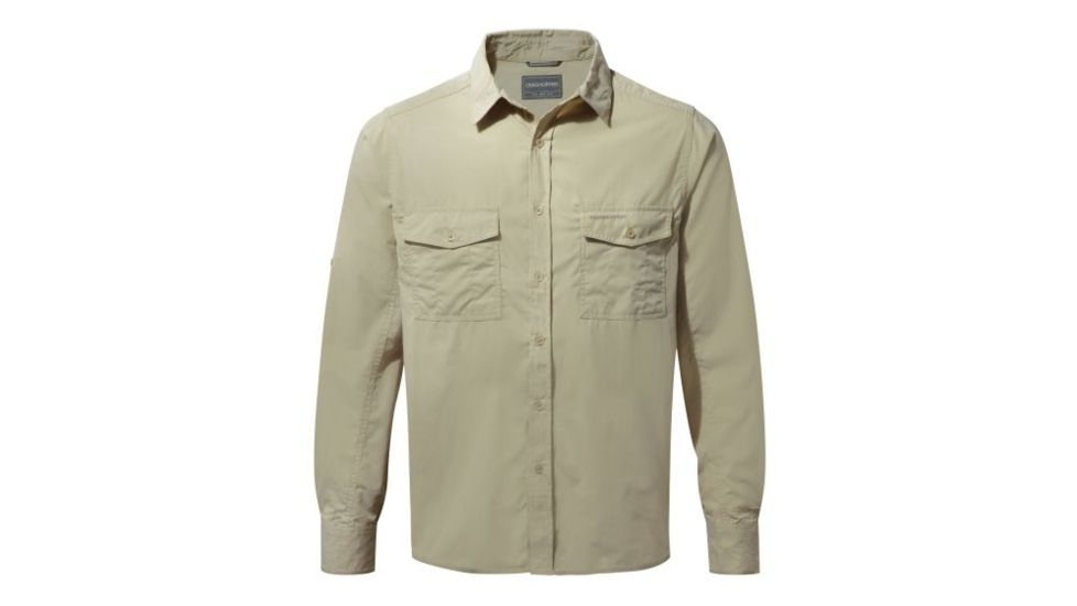 Craghoppers Kiwi Long Sleeve Shirt, Oatmeal, XXL, CMS338-70U90