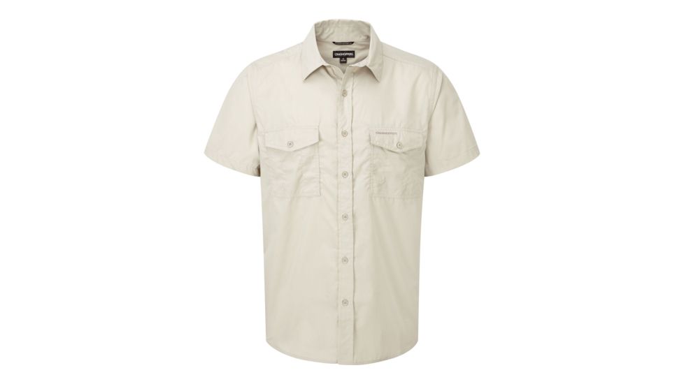 Craghoppers Kiwi Short Sleeve Shirt, Oatmeal, XXXXL, CMS339-70U96