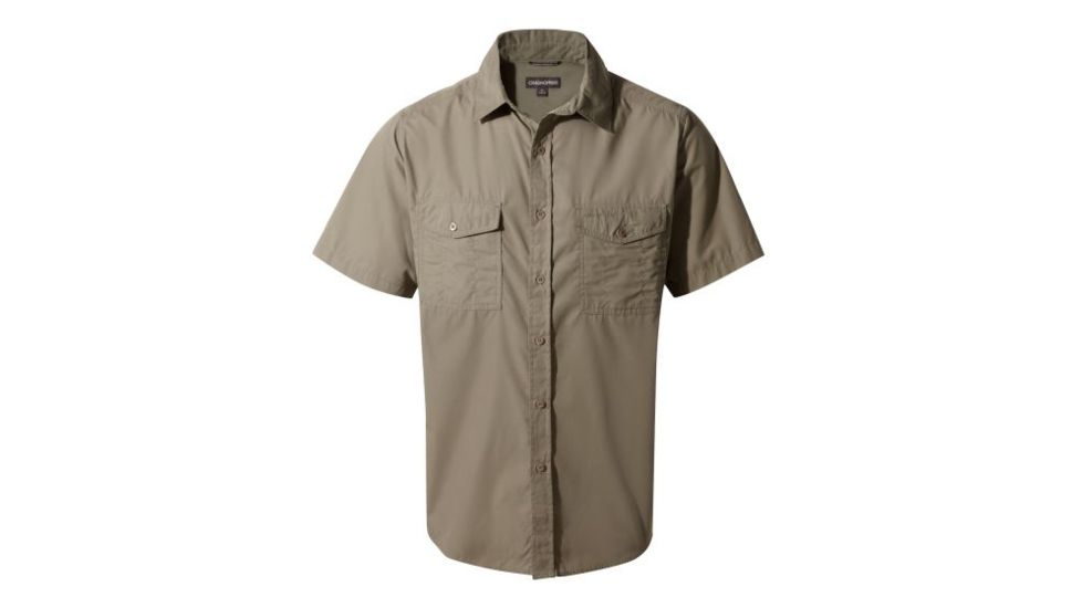 Craghoppers Kiwi Short Sleeve Shirt, Pebble, M, CMS339-62A60