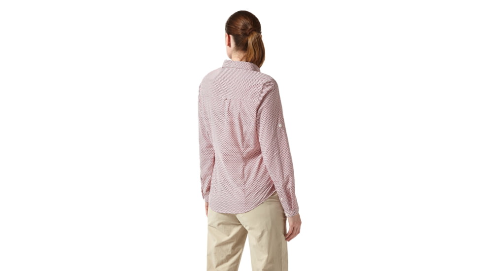 Craghoppers NL Adoni Long Sleeve Shirt, Fire Red Prt, 16, CWS468-5EG20L