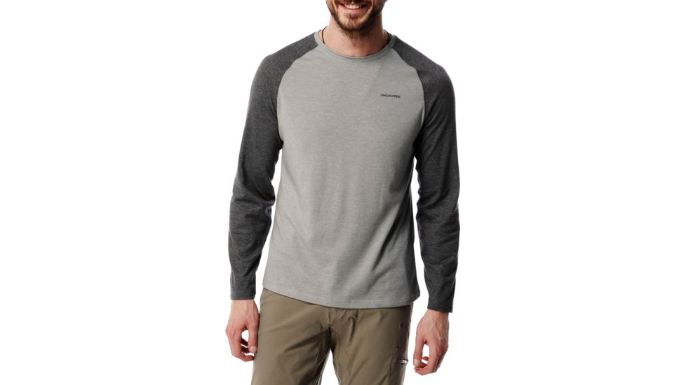 Craghoppers NLife Bayame Long Sleeve T, BlkPMrl/SGMl, L, CMT876-7UA70