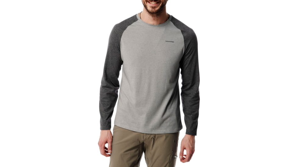 Craghoppers NLife Bayame Long Sleeve T, BlkPMrl/SGMl, XXL, CMT876-7UA90
