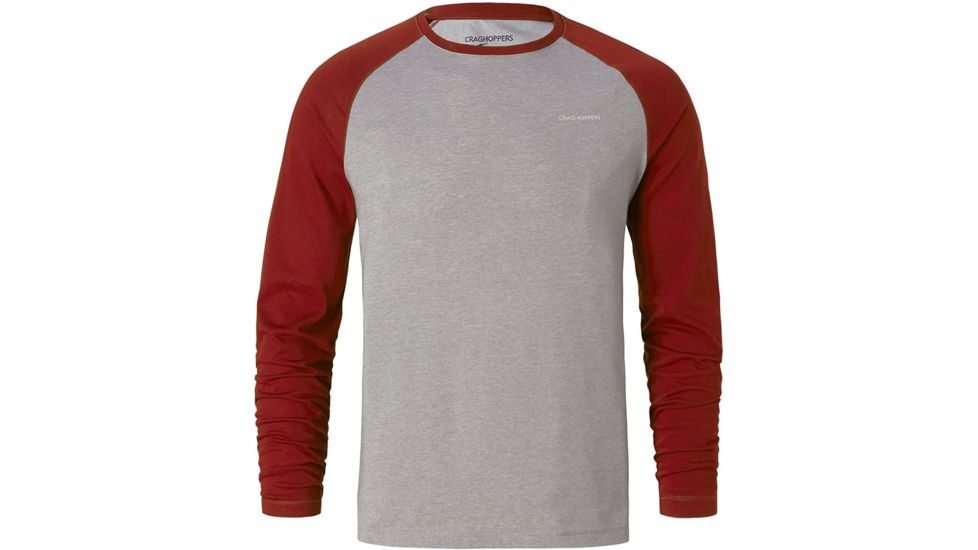 Craghoppers NLife Bayame Long Sleeve T, RedEarth/SGM, M, CMT876-72J60