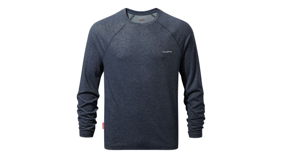 Craghoppers NLife Bayame Long Sleeve T, SoftNavyMarl, S, CMT876-11C50