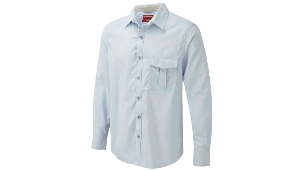 Craghoppers Nosilife Explorer Long-Sleeved Shirt - Mens-Blue Mist-Medium