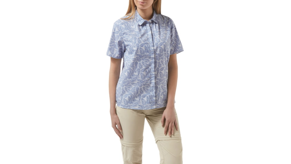 Craghoppers Silla Short Sleeve Shirt, ChinaBlue Pr, 16, CWS476-9KA20L