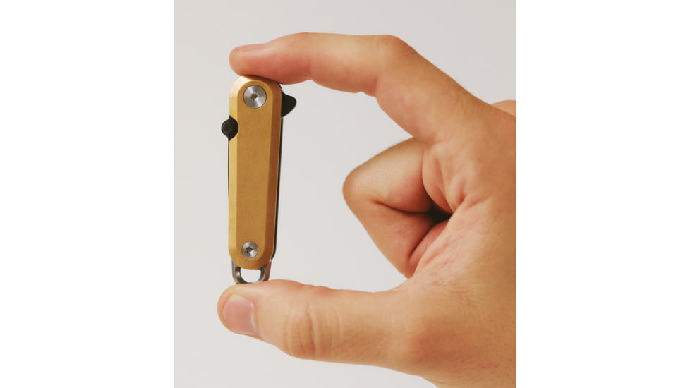 Craighill Lark Framelock Brass Folding Knife, 2.63in Closed, 1.5in Black Stonewash 12C27 Sandvik Stainless Blade, Brass Handle, FLKBR5490