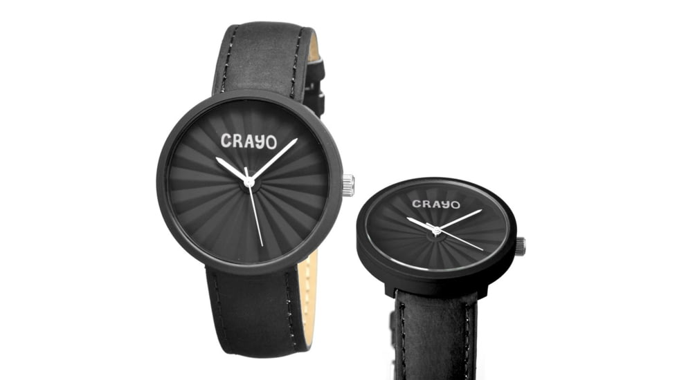Crayo Cr1506 Pleats Watch, Black CRACR1506