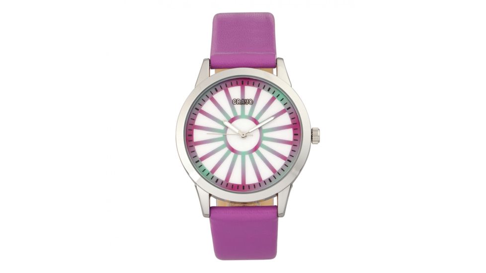 Crayo Electric Leatherette Strap Watch, Fuchsia, CRACR5001