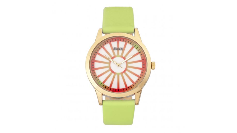 Crayo Electric Leatherette Strap Watch, Light Green, CRACR5003