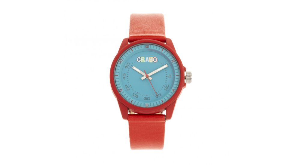 Crayo Jolt Leatherette Strap Watch, Red, CRACR4902