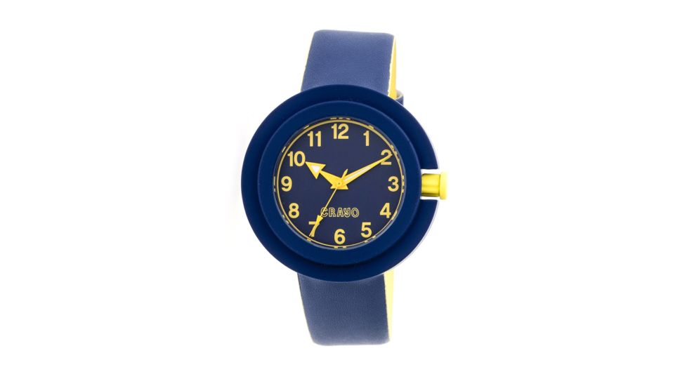 Crayo Equinox Quartz Watch, Navy/Yellow, Standard CRACR2806
