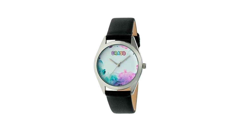 Crayo Graffiti Leather-Band Watch, Multicolor/Black, CRACR4001