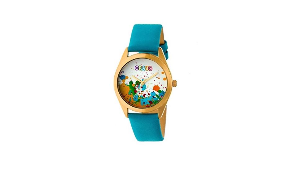 Crayo Graffiti Leather-Band Watch, Multicolor/Powder Blue, CRACR4004