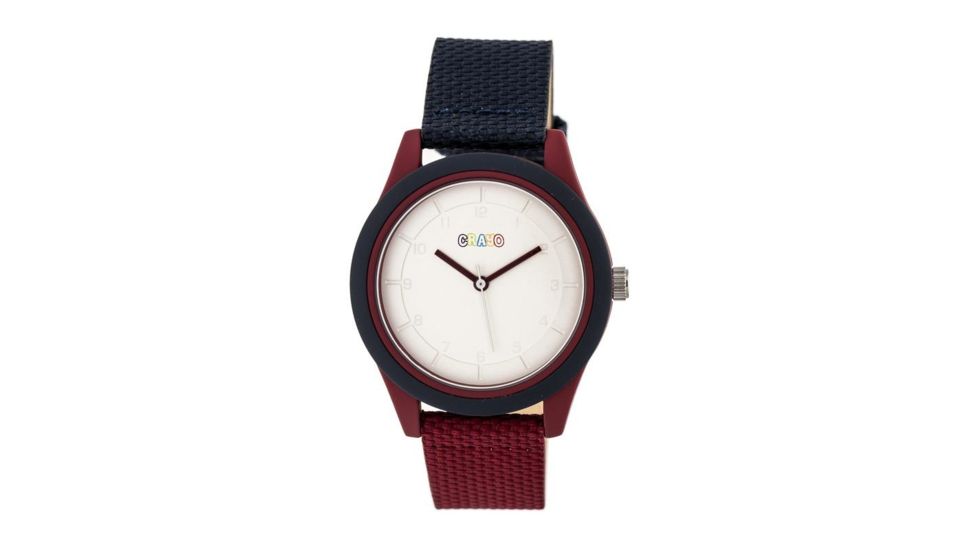 Crayo Pleasant Nylon-Band Watch, Silver/Navy, CRACR3906