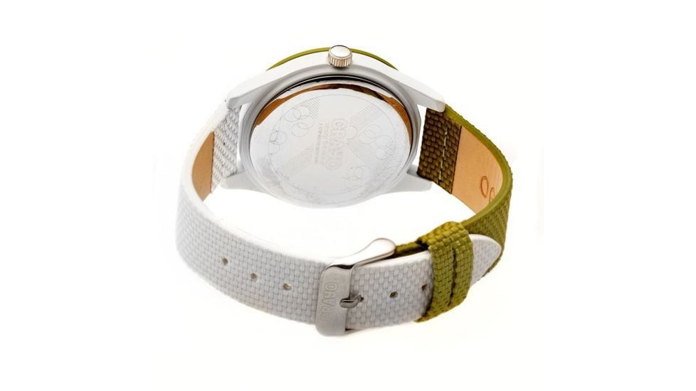 Crayo Pleasant Nylon-Band Watch, Silver/Olive, CRACR3904