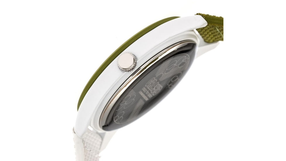 Crayo Pleasant Nylon-Band Watch, Silver/Olive, CRACR3904