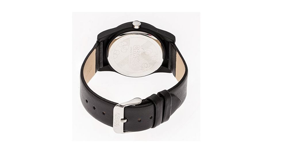 Crayo Womens Dazzle Leather-Band Watch w/Date, Black, CRACR4101