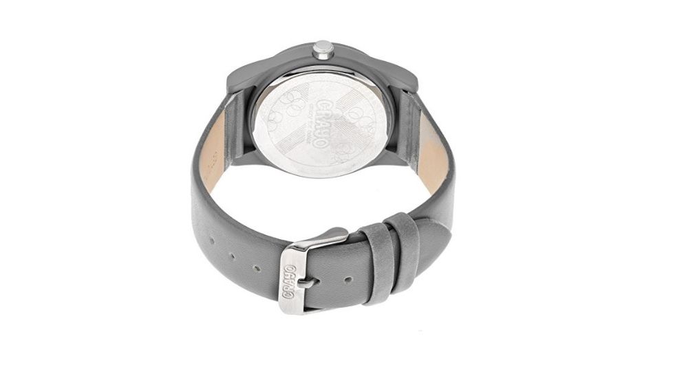 Crayo Womens Dazzle Leather-Band Watch w/Date, Grey, CRACR4105
