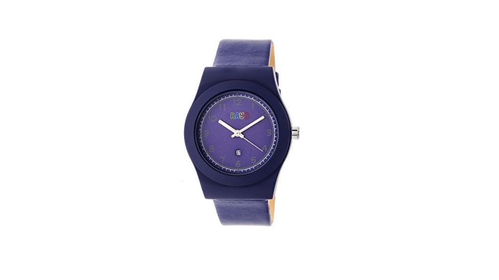 Crayo Womens Dazzle Leather-Band Watch w/Date, Purple, CRACR4103