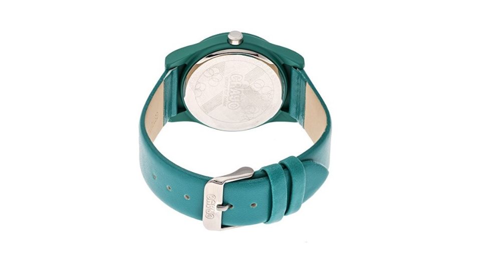 Crayo Womens Dazzle Leather-Band Watch w/Date, Teal, CRACR4102