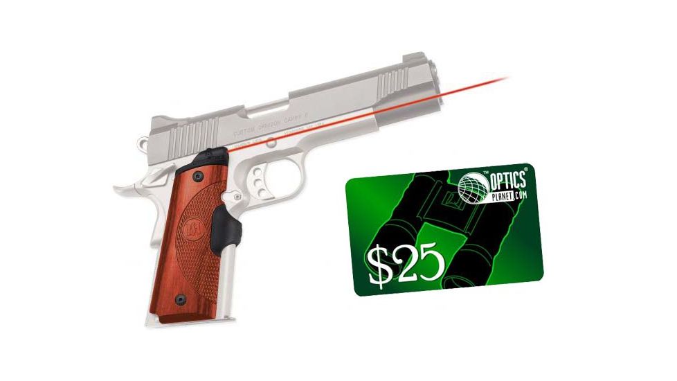Crimson Trace 1911 Government/Commander Laser Grip - Cocobolo LG-917 w/ 25 Dollar Email Gift Certificate