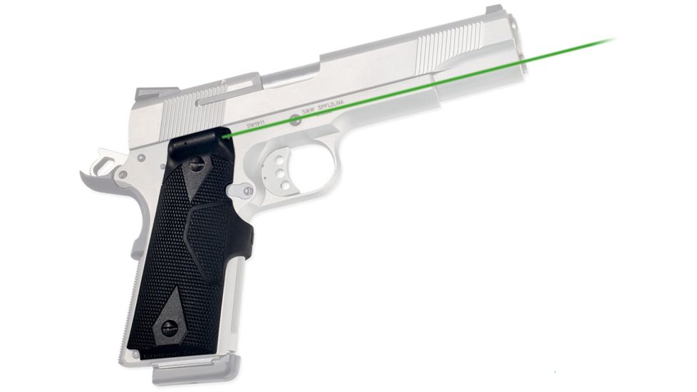 Crimson Trace 1911 Government-Commander Lasergrip, Lasergrips-Green, Clam Pack 191542