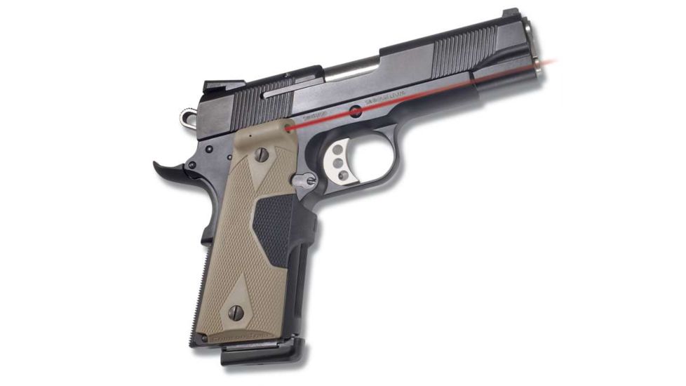 Crimson Trace 1911 Lasergrip Full Size in Desert Tan w/ S&amp;W logo, Red, Full Size LG-401DTSW DEMO