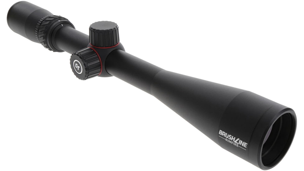 Crimson Trace Brushline Rifle Scope, 4-12x40mm, 1in Tube, Second Focal Plane, CT Custom BDC Rimfire Reticle, MOC Coating, Black, 01-01590