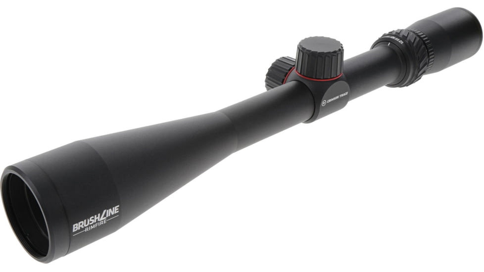 Crimson Trace Brushline Rifle Scope, 4-12x40mm, 1in Tube, Second Focal Plane, CT Custom BDC Rimfire Reticle, MOC Coating, Black, 01-01590