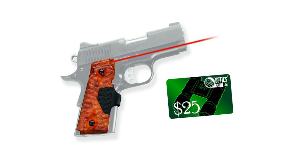 Crimson Trace Burlwood Lasergrip - 1911C Officerfts Compact &amp; Defender LG404P1 w/ 25 Dollar Email Gift Certificate