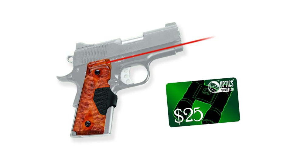 Crimson Trace Burlwood Lasergrip - 1911C Officers Compact &amp; Defender LG404P1 w/ 25 Dollar Email Gift Certificate