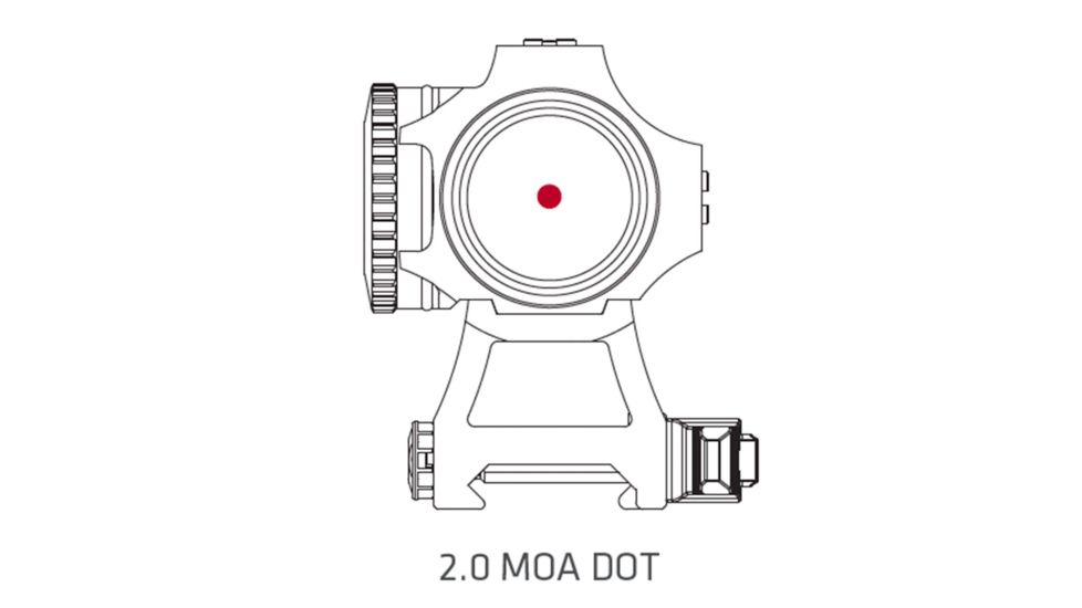 Crimson Trace Compact Tactical Red Dot Electronic Sight, 2 MOA, Picatinny Mount, Black, CTS-1000