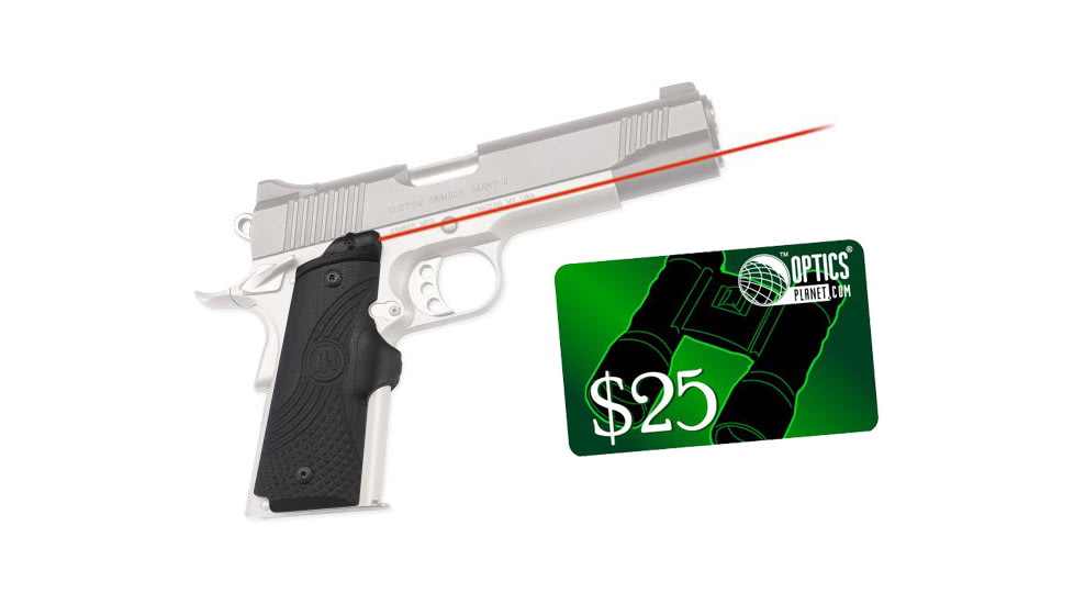 Crimson Trace Full Size 1911 Masters Series G10- Black, Black LG-919 w/ 25 Dollar Email Gift Certificate
