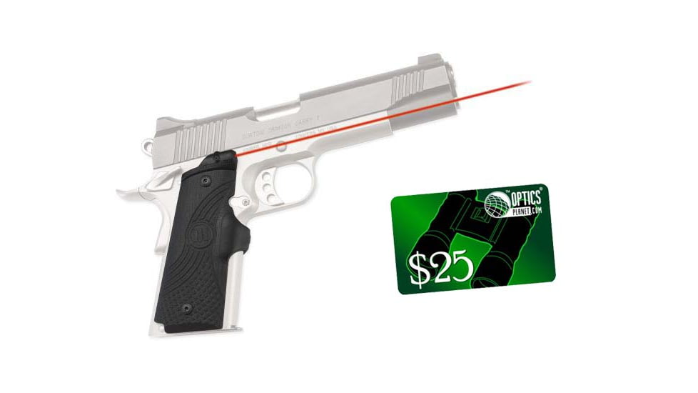Crimson Trace Full Size 1911 Masters Series G10- Black, Black LG-919 w/ 25 Dollar Email Gift Certificate