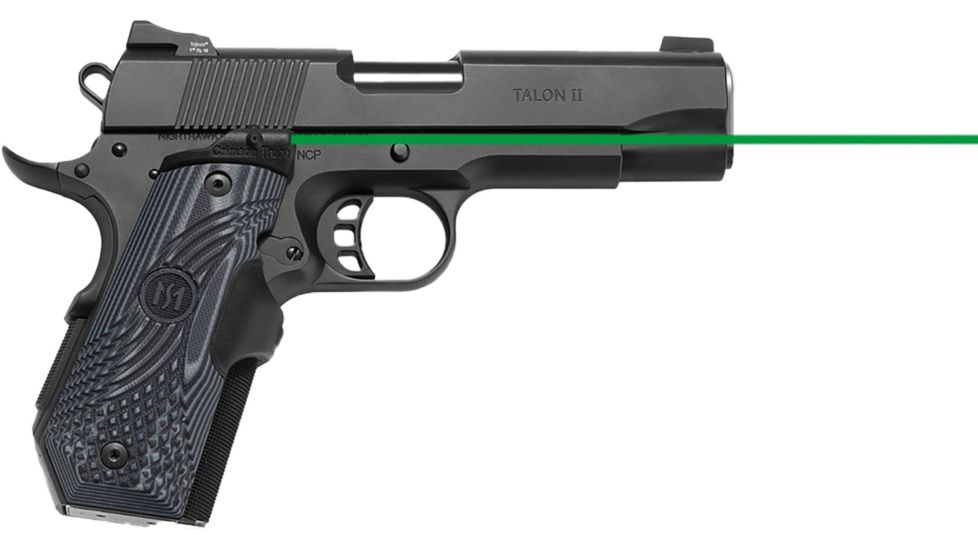 Crimson Trace Green Master Series Lasergrip G10 for 1911 Bobtail Pistol, Black/Gray LG-906G