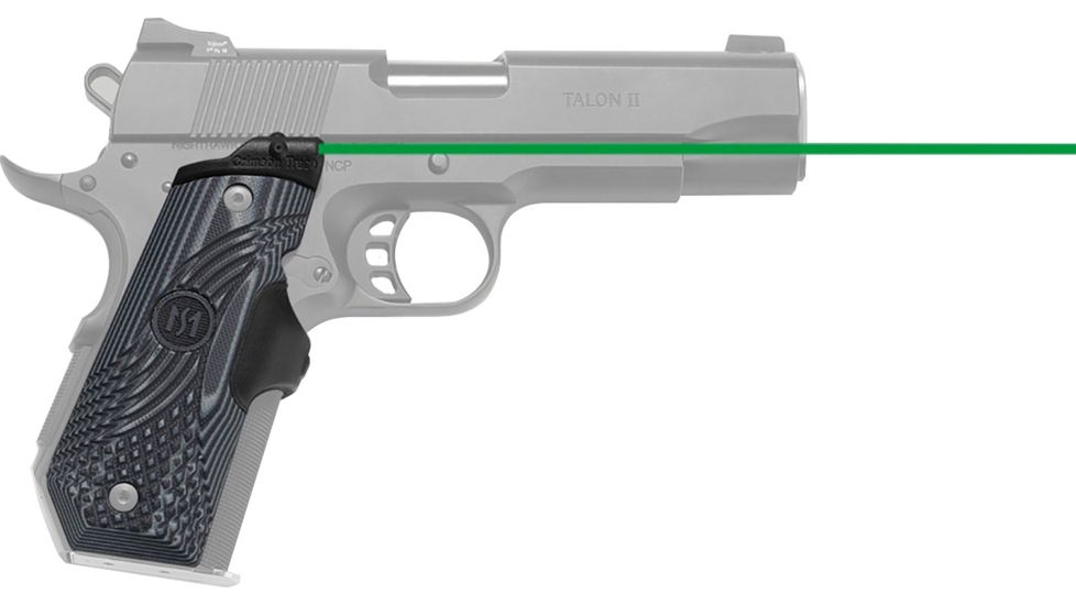 Crimson Trace Green Master Series Lasergrip G10 for 1911 Bobtail Pistol, Black/Gray LG-906G