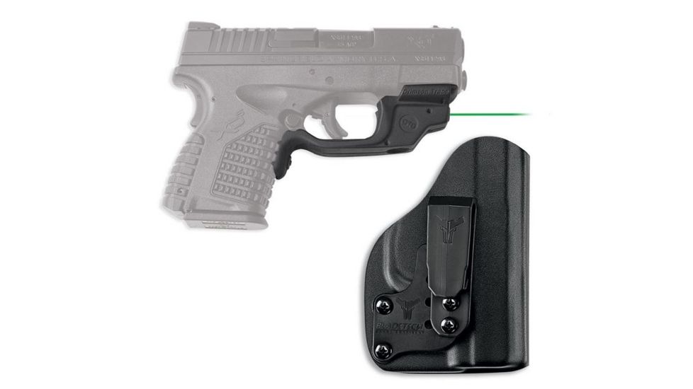 Crimson Trace LaserGuard Green Laser Sight for Springfield XD-S, 3.3/4.0, w/Blade Tech IWB Holster, LG-469G-HBT