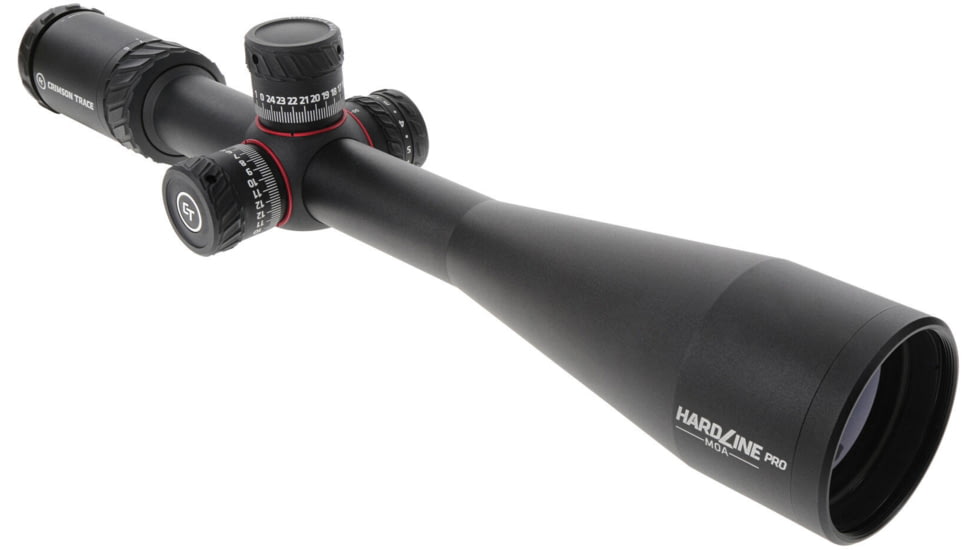 Crimson Trace Hardline Pro Rifle Scope, 6-24x50mm, 30mm Tube, First Focal Plane, Illuminated CT Custom MR1-MOA Reticle, MOC Coating, Black, 01-01040
