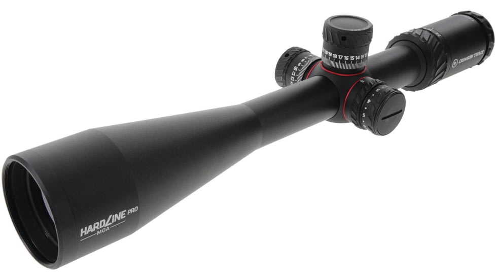 Crimson Trace Hardline Pro Rifle Scope, 6-24x50mm, 30mm Tube, First Focal Plane, Illuminated CT Custom MR1-MOA Reticle, MOC Coating, Black, 01-01040
