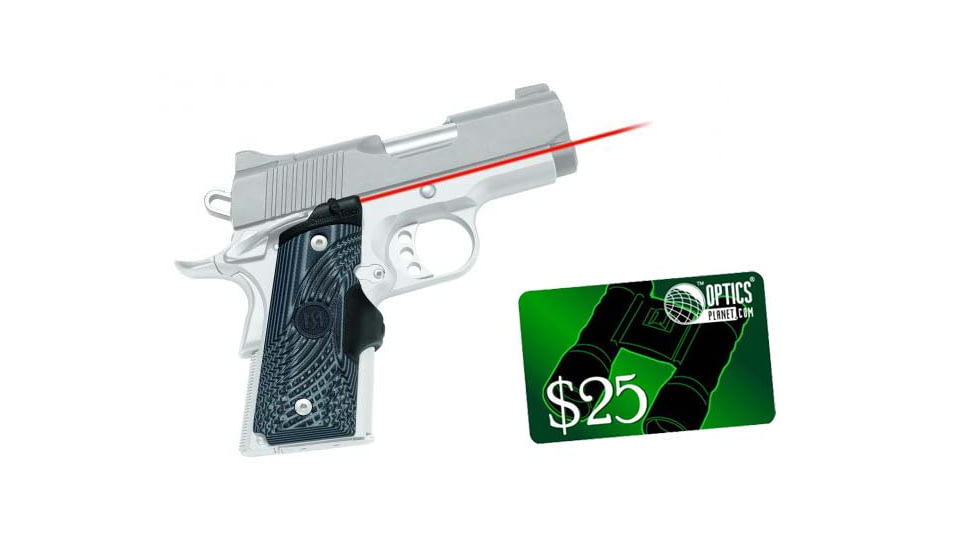 Crimson Trace Laser Grip - 1911 Officers/Defender/Compact- Master Series G10 Tactical LG-905 w/ 25 Dollar Email Gift Certificate