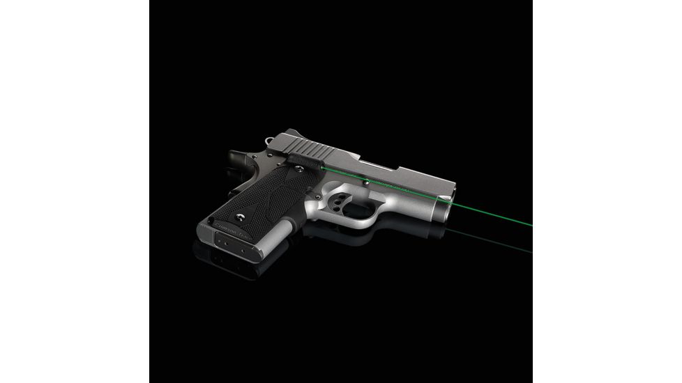 Crimson Trace Lasergrip for 1911 Officer's/Defender/Compact, Green laser, Black, LG-404G