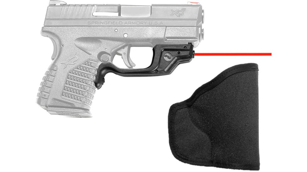 Crimson Trace LaserGuard Laser Sight for Springfield XD-S, Front Activation, with Medium Holster, Black, LG-469H