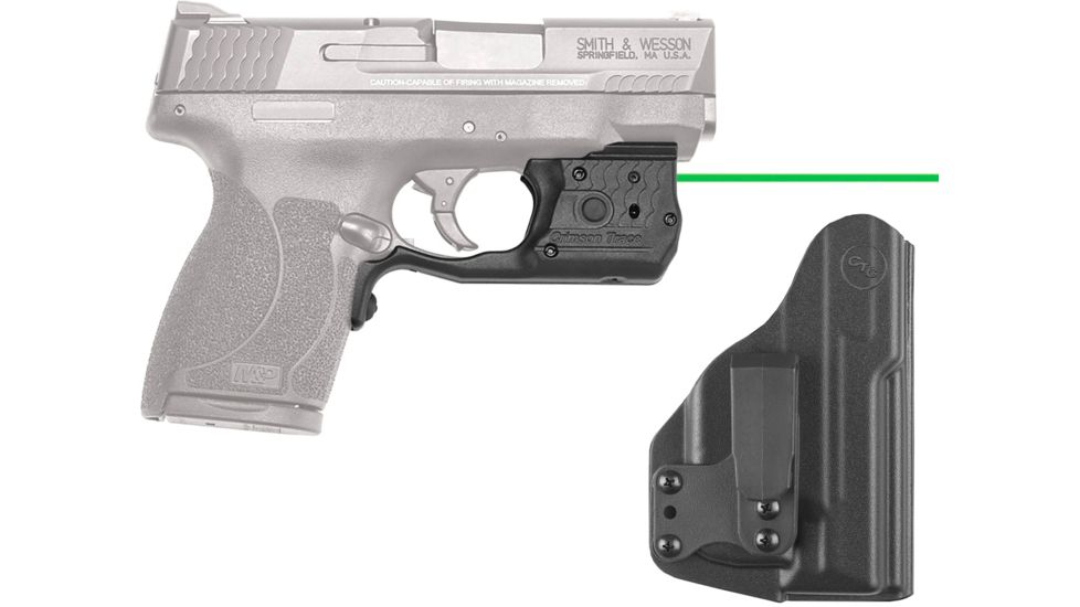 Crimson Trace Laserguard Pro Green Laser / 150 Lumen LED White Light for Smith and Wesson M/P 45 Shield w/ BladeTech IWB Holster, LL-808G-HBT