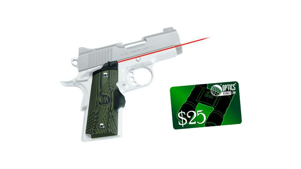 Crimson Trace Master Laser-Grip Laser Sight for 1911 Compact w/ Green G10 Finish LG-911 w/ 25 Dollar Email Gift Certificate