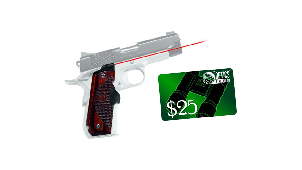 Crimson Trace Master LaserGrip - Full Size 1911 Round Heel, Rosewood LG-907 w/ 25 Dollar Email Gift Certificate