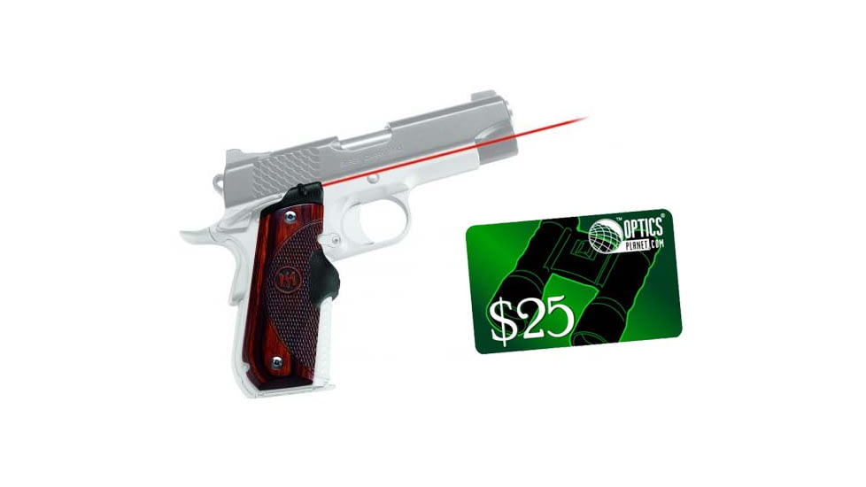Crimson Trace Master LaserGrip - Full Size 1911 Round Heel, Rosewood LG-907 w/ 25 Dollar Email Gift Certificate