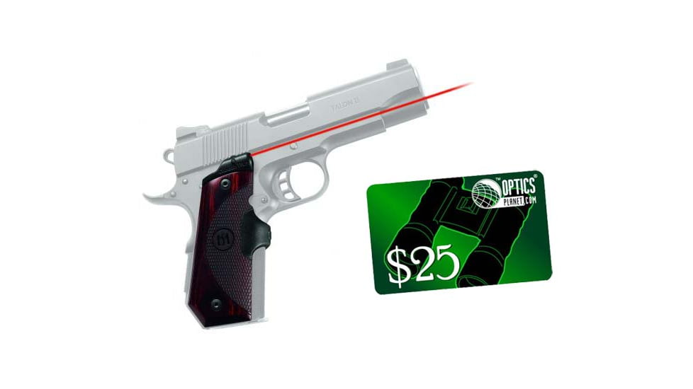 Crimson Trace Master Lasergrip - Rosewood, 1911 Bobtail Government/Commander w/ 25 Dollar Email Gift Certificate