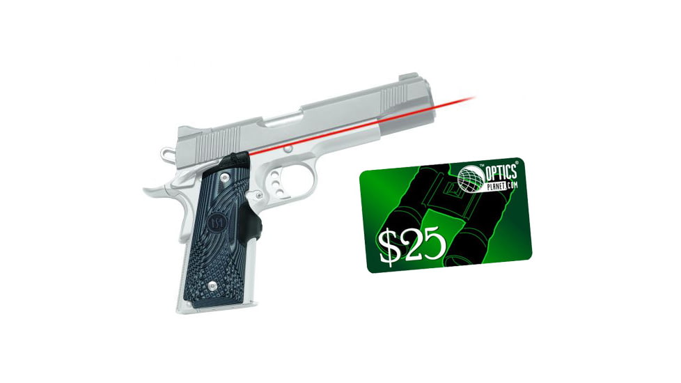 Crimson Trace Master Series G10 Tactical Laser Grip for 1911 Government/Commander, w/ 25 Dollar Email Gift Certificate, LG-904-KIT2